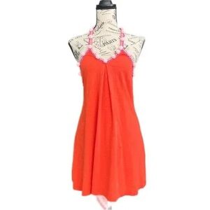 Pitusa Orange Dress with Pink Trim